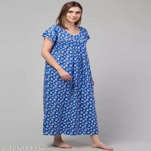 women night dress night wear night gown gown sleep wear cotton nighty cotton cotton gown cotton night dress cotton nighty cotton maxi - Springkart 