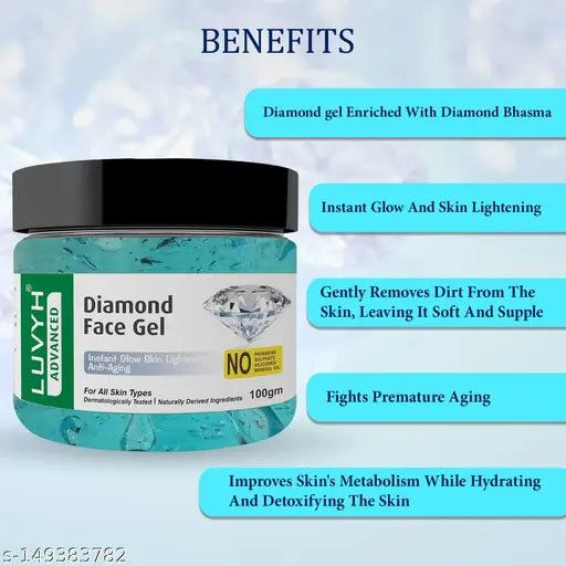 Luvyh diamond Face & Body Massage Gel For All Skin Type 100g