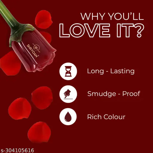 Shryoan Rose Liquid Smudge Proof & Waterproof Red Sindoor | Full Coverage, Natural Finish, Paraben-Free For Bridal | Travel Size (Maroon)