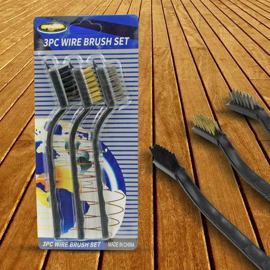 244 -3pcs Mini Wire Brush Set (Steelnylonbrass Brush) - Springkart 