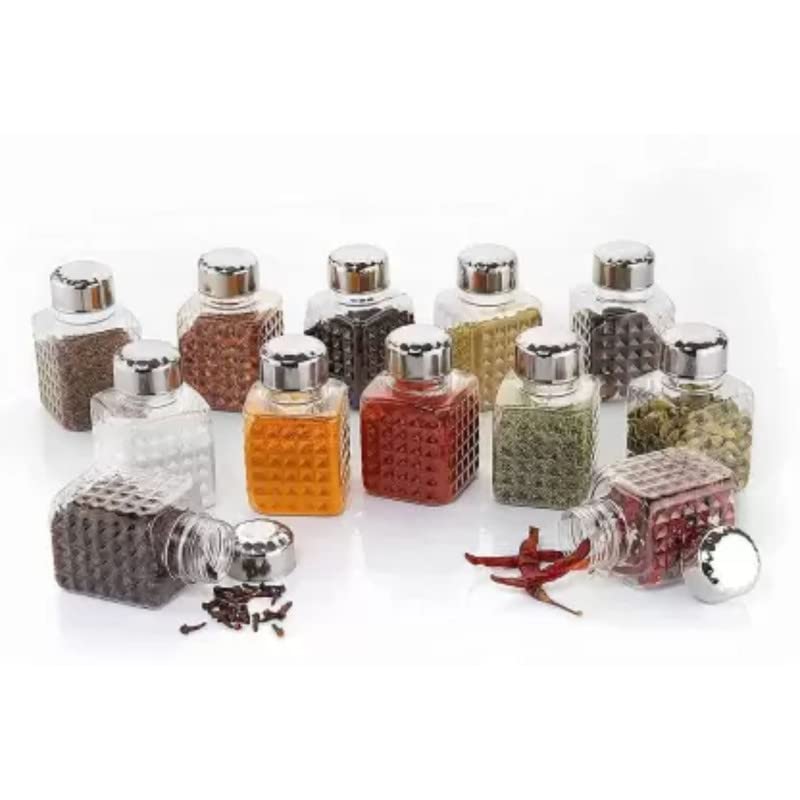 5504 All New Square 24 Bottle Design 360 Degree Revolving Spice Rack Container Condiment Pieces Set Square Small Container - Springkart 