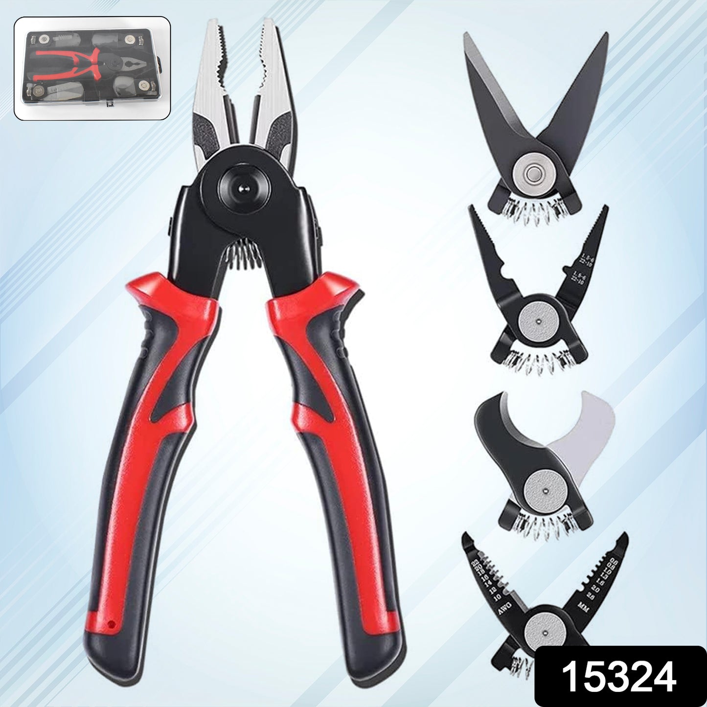 5 In 1 Wire Stripper Pliers Set Soft Grip Anti-slip Alloy Steel Cutting Gripping Stripping - Springkart 