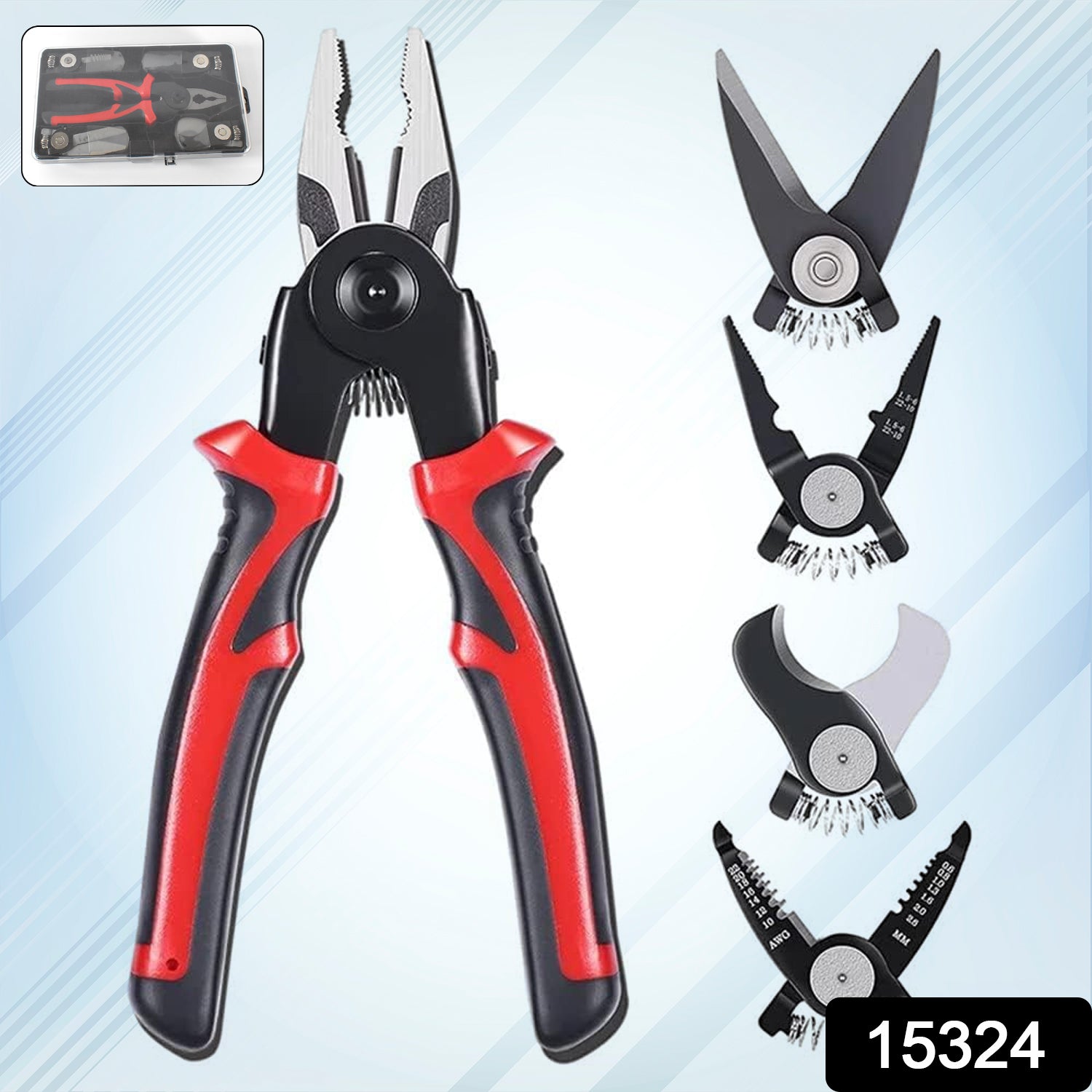5 In 1 Wire Stripper Pliers Set Soft Grip Anti-slip Alloy Steel Cutting Gripping Stripping - Springkart 