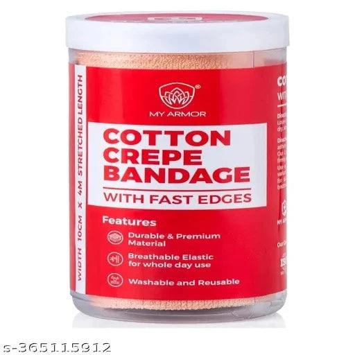 Cotton Crepe Bandage for Pain Relief, 10cm X 4mt, for Injury & Muscle Compression(Pack of 1) - Springkart 