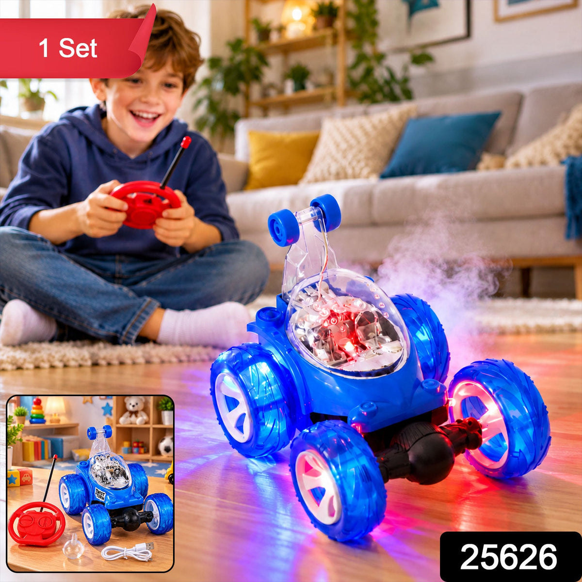 Remote Control Stunt Car With Music Led Lights And Water Spray Effect (1 Set)