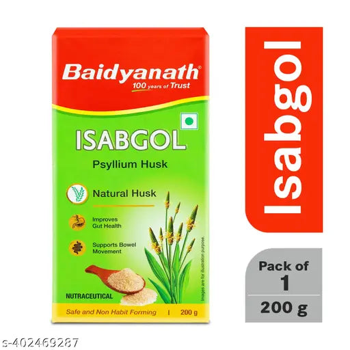 Baidyanath 99% Pure Isabgol 200gm (Psyllium Husk), Rich source of dietary Fibre and Gluten free | For Healthy Digestive tract, Relief from Constipation