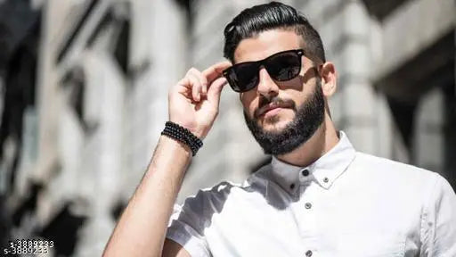 Unisex Men Black Fiber Wayfarer , UV Protected Sunglasses (Pack of 3) - Springkart 