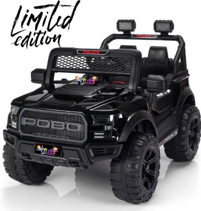 Attire Rechargeable with Bluetooth Music Electric Jeep Battery Operated Ride On  (Black)