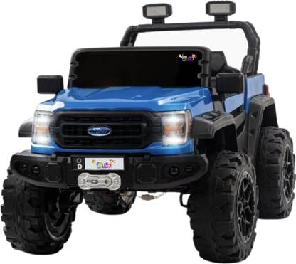 Attire Rechargeable Battery Operated Ride On Jeep With Music Lights & Usb Jeep For Kids Jeep Battery Operated Ride On  (Blue)