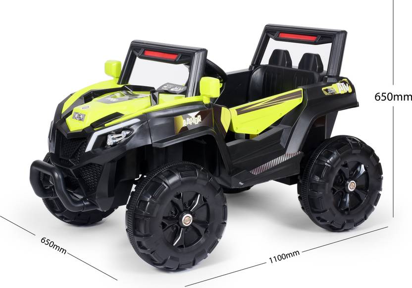 Attire Battery Operated Jeep for Kids with Music| Light and Remote Control System Jeep Battery Operated Ride On  (Green)
