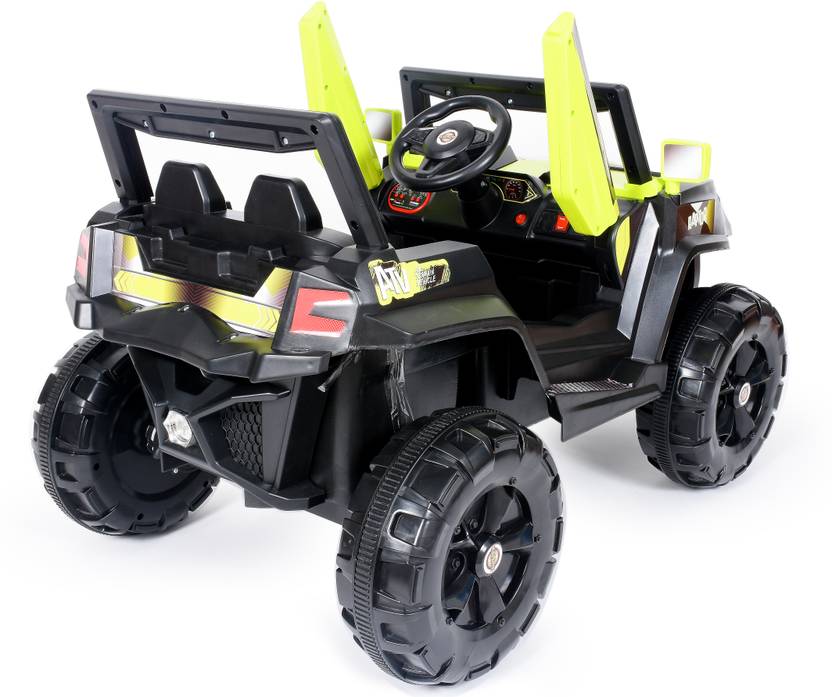 Attire Battery Operated Jeep for Kids with Music| Light and Remote Control System Jeep Battery Operated Ride On  (Green)