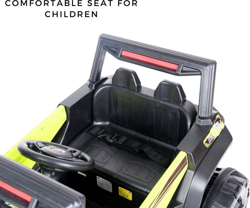 Attire Battery Operated Jeep for Kids with Music| Light and Remote Control System Jeep Battery Operated Ride On  (Green)