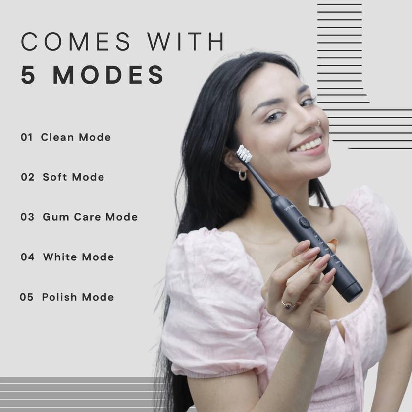 Winston Rechargeable Sonic Electric Toothbrush with Super Soft Bristles for Adults Electric Toothbrush (Black)