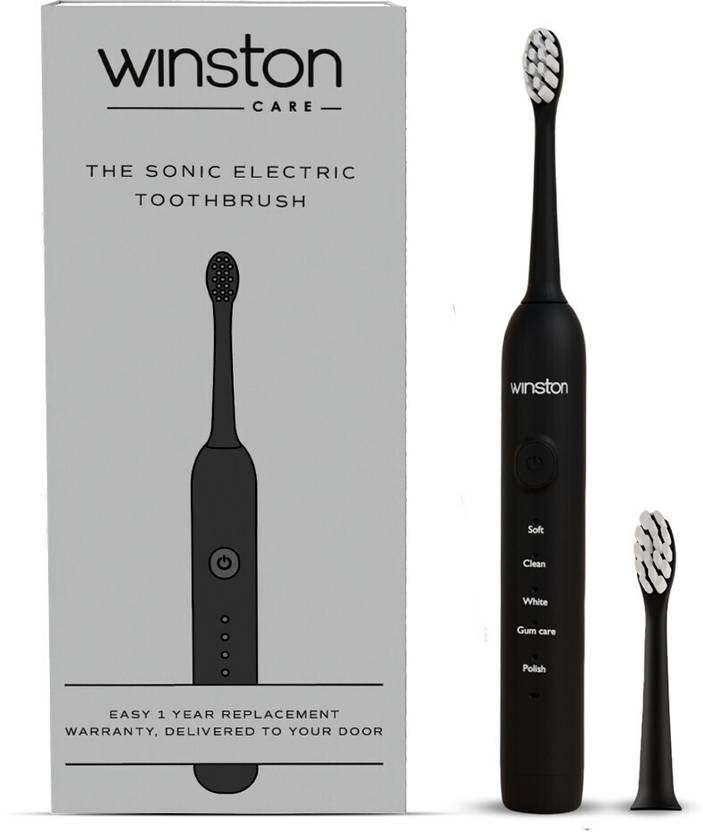 Winston Rechargeable Sonic Electric Toothbrush with Super Soft Bristles for Adults Electric Toothbrush (Black)