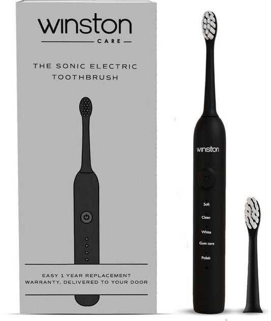 Winston Rechargeable Sonic Electric Toothbrush with Super Soft Bristles for Adults Electric Toothbrush (Black)