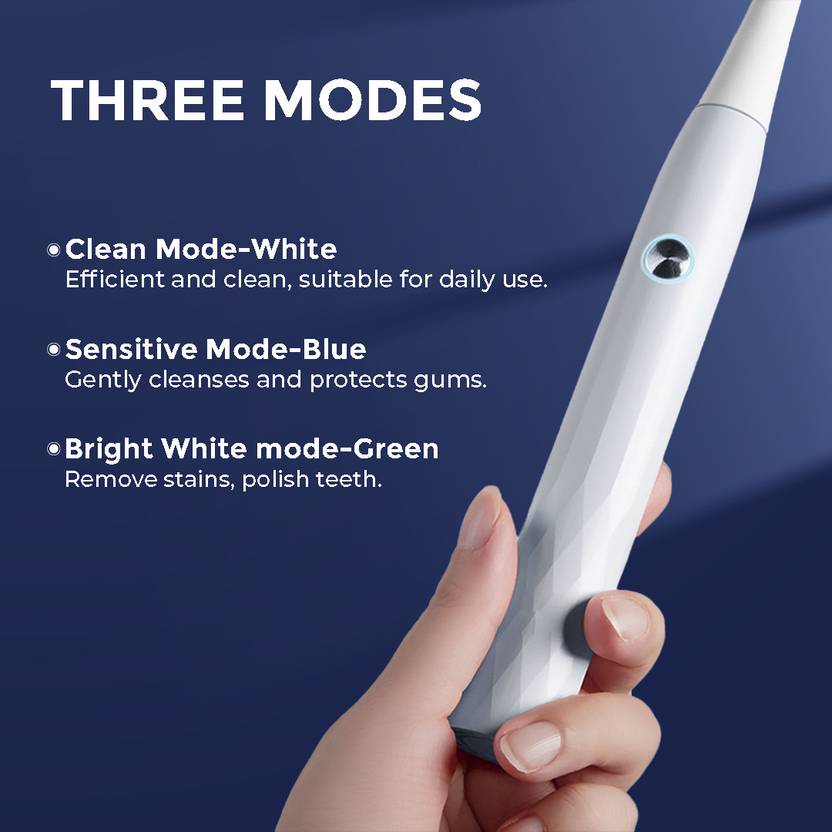 Winston Rechargeable Super Sonic Electric Toothbrush High-frequency Vibration Rechargeable Toothbrush with Soft Bristles for Adults - Super Sonic - 3 Modes Electric Toothbrush (Blue, White)