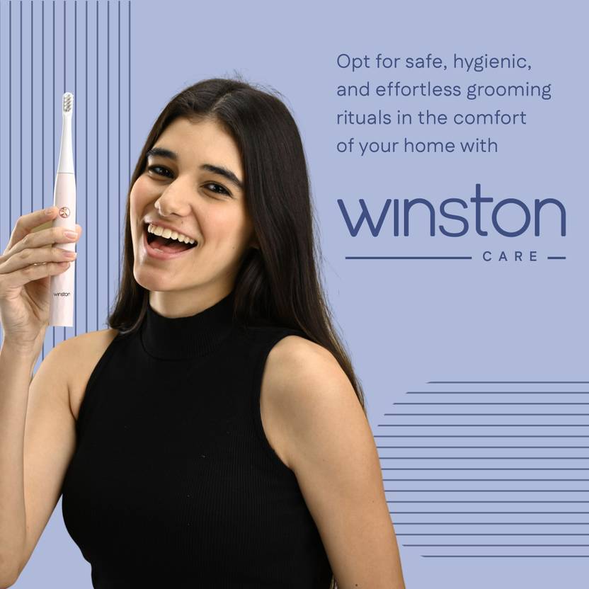 Winston Rechargeable Super Sonic Electric Toothbrush High-frequency Vibration Rechargeable Toothbrush with Soft Bristles for Adults - Super Sonic - 3 Modes Electric Toothbrush (Pink, White)