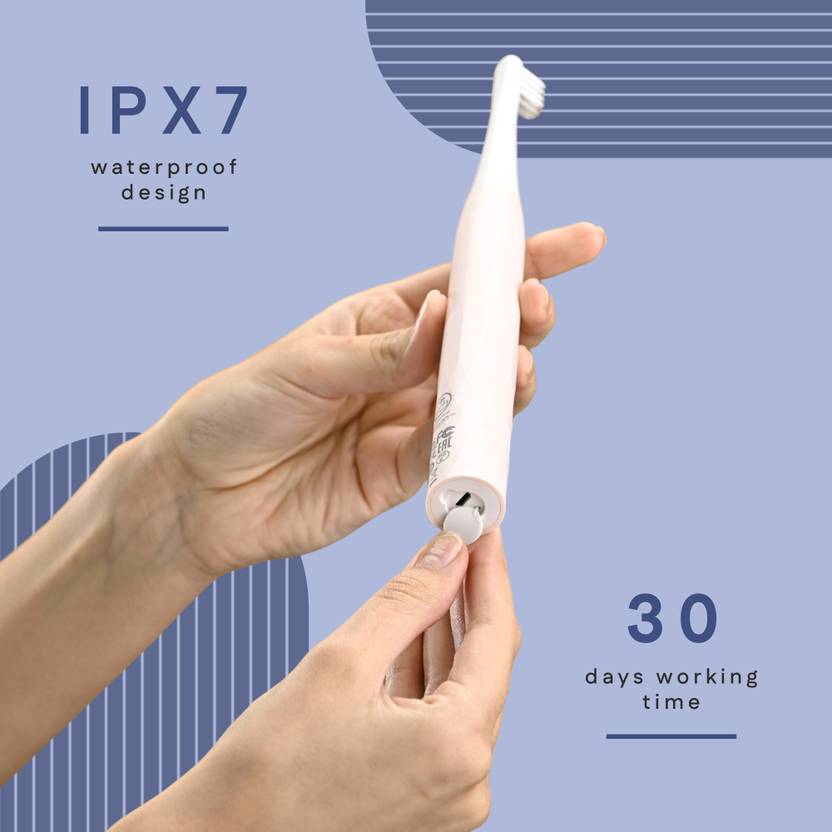 Winston Rechargeable Super Sonic Electric Toothbrush High-frequency Vibration Rechargeable Toothbrush with Soft Bristles for Adults - Super Sonic - 3 Modes Electric Toothbrush (Pink, White)