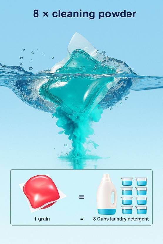 hirva creation 4 in 1 Laundry Wash Pods with Stain Remover, Brightener, Softener & Fresh Scent Regular Detergent Pod (25 Pods)