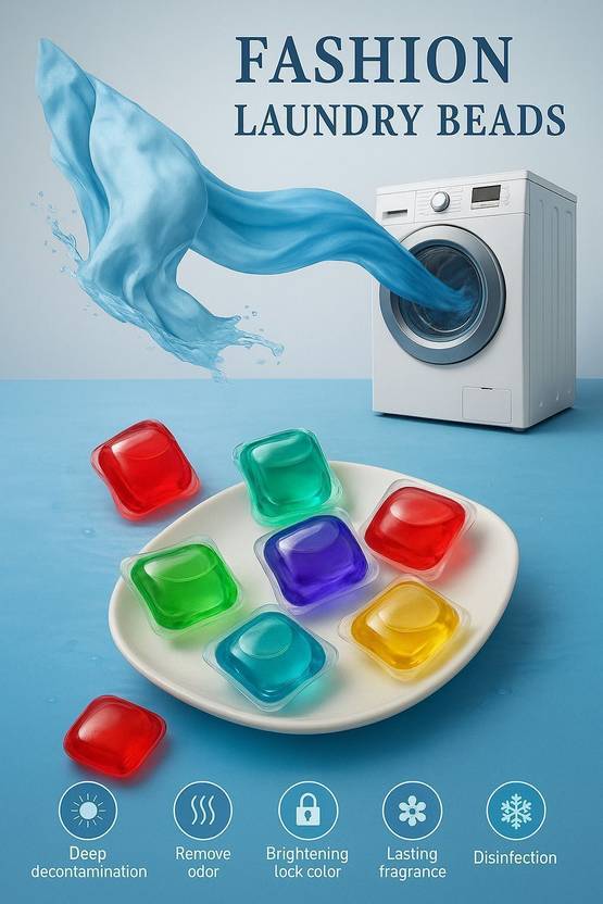 hirva creation 4 in 1 Laundry Wash Pods with Stain Remover, Brightener, Softener & Fresh Scent Regular Detergent Pod (25 Pods)