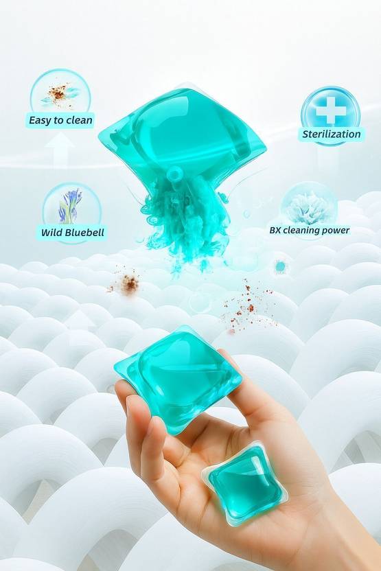 hirva creation 4 in 1 Laundry Wash Pods with Stain Remover, Brightener, Softener & Fresh Scent Regular Detergent Pod (25 Pods)