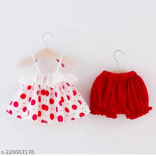 Grils Red Cotton Blend Clothing Set Pack Of 1 - Springkart 