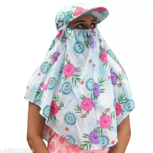 Sun Protection Rayon Cotton Innovative Scarf Cum Mask With Cap To Cover Face Cotton Mask - Springkart 