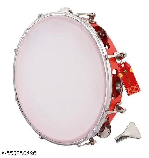 Shopping Mart Dafli Musical Instrument Dafli/Tambourine 10 inch Hand Percussion Musical Instrument (Multicolour)