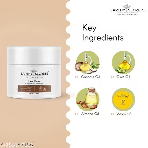 EARTHY SECRETS Coconut and Vitamin E Hair Mask For Men & Women