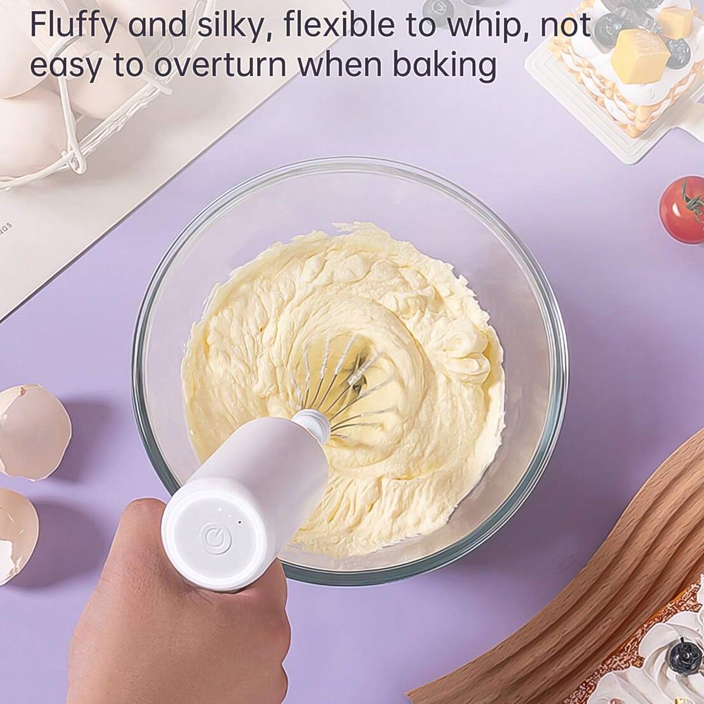 2813 Wireless Hand Mixer Charging Handheld 2pc Portable Whisk Mini High Power Beater Baking Hand Held Mixer Portable Kitchen Blender. - Springkart 