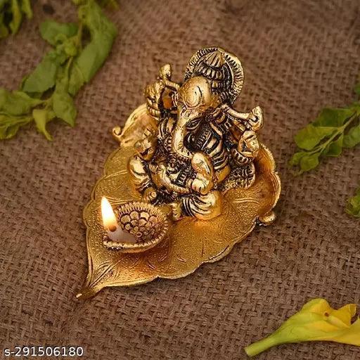 Ganesh On Pipal Leaf One Diya Set For Vastu - Springkart 