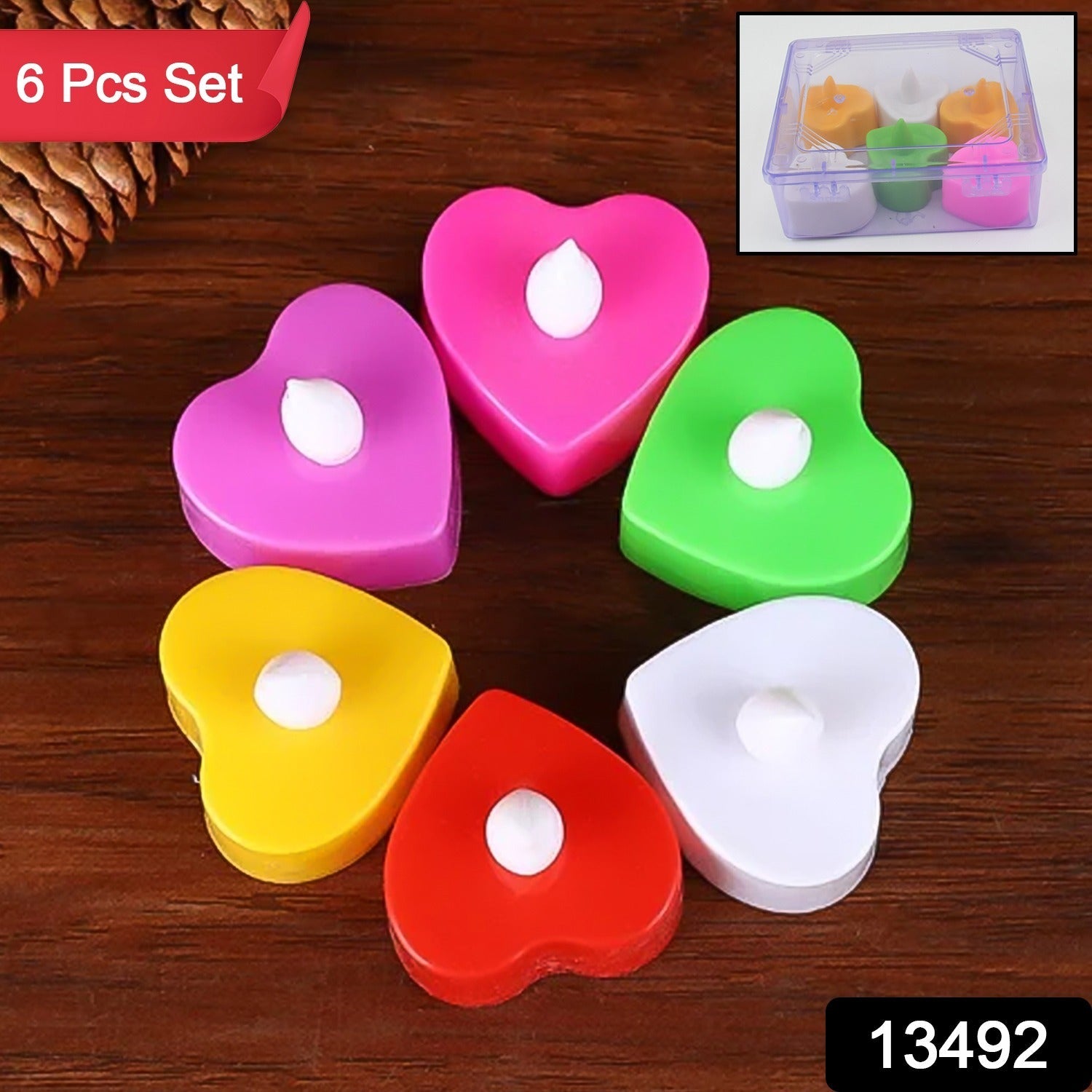 Led Tealights Smokeless Plastic Decorative Candles (Pack Of 6 Multicolor) - Springkart 