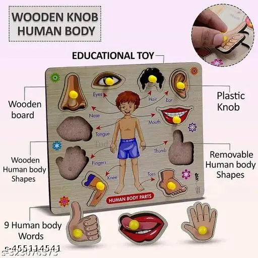 Wooden Human Body Parts Puzzle Games and Learning Educational Board Activities Body Parts Toys.