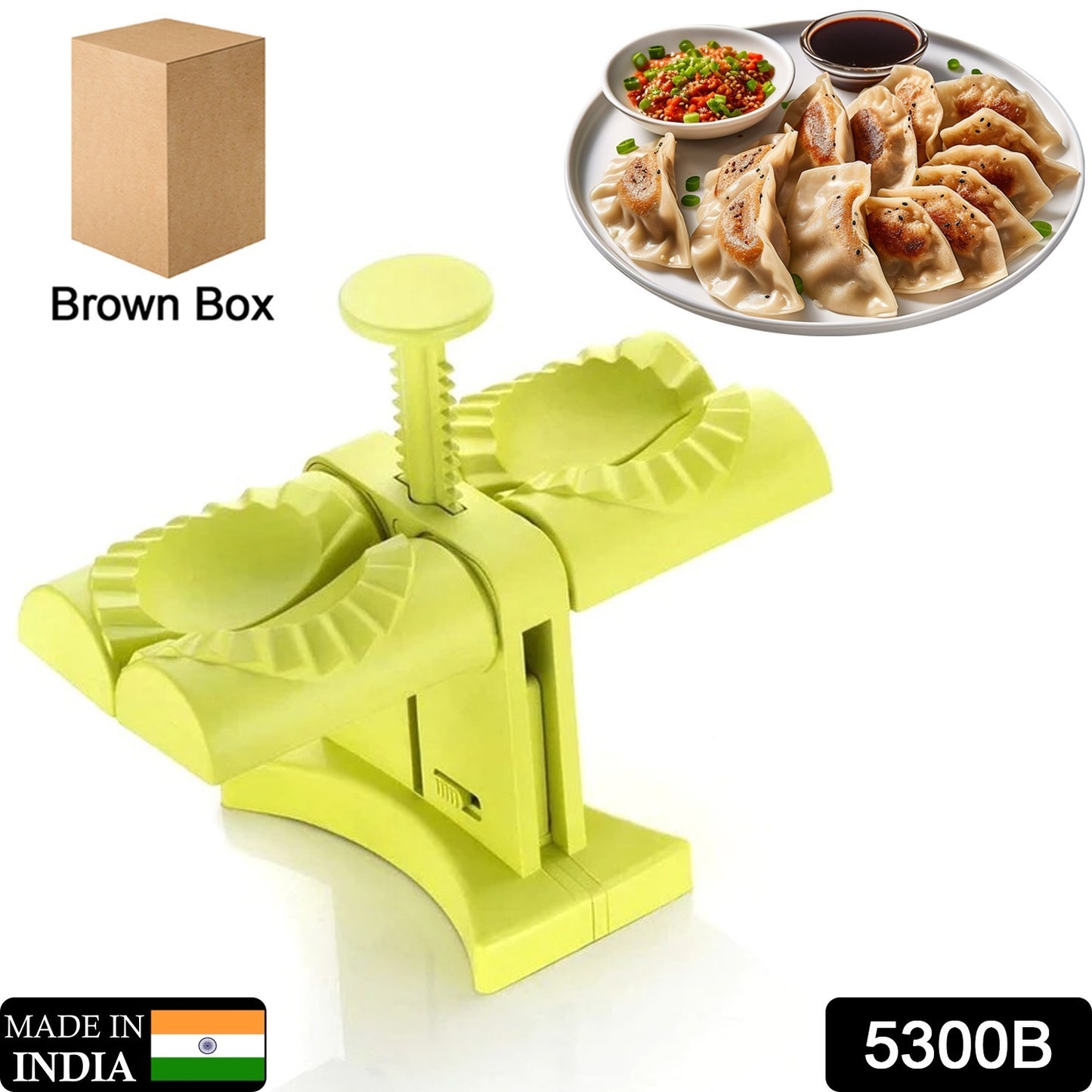 5300b Dumpling Maker Molddouble Head Dumpling Mold Wrap Two At A One Timehousehold Dumpling Maker Mouldeasy-tool For Making Dumplingsdumpling Press Mold Kitchen Accessories (Brown Box) - Springkart 