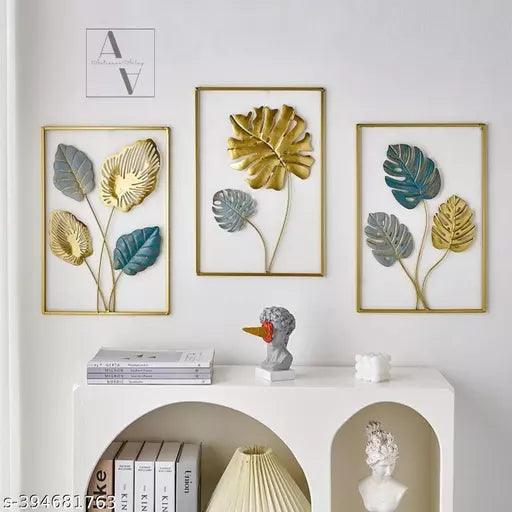 Gold Metal Wall Decor Leaf Wall Hanging Decoration