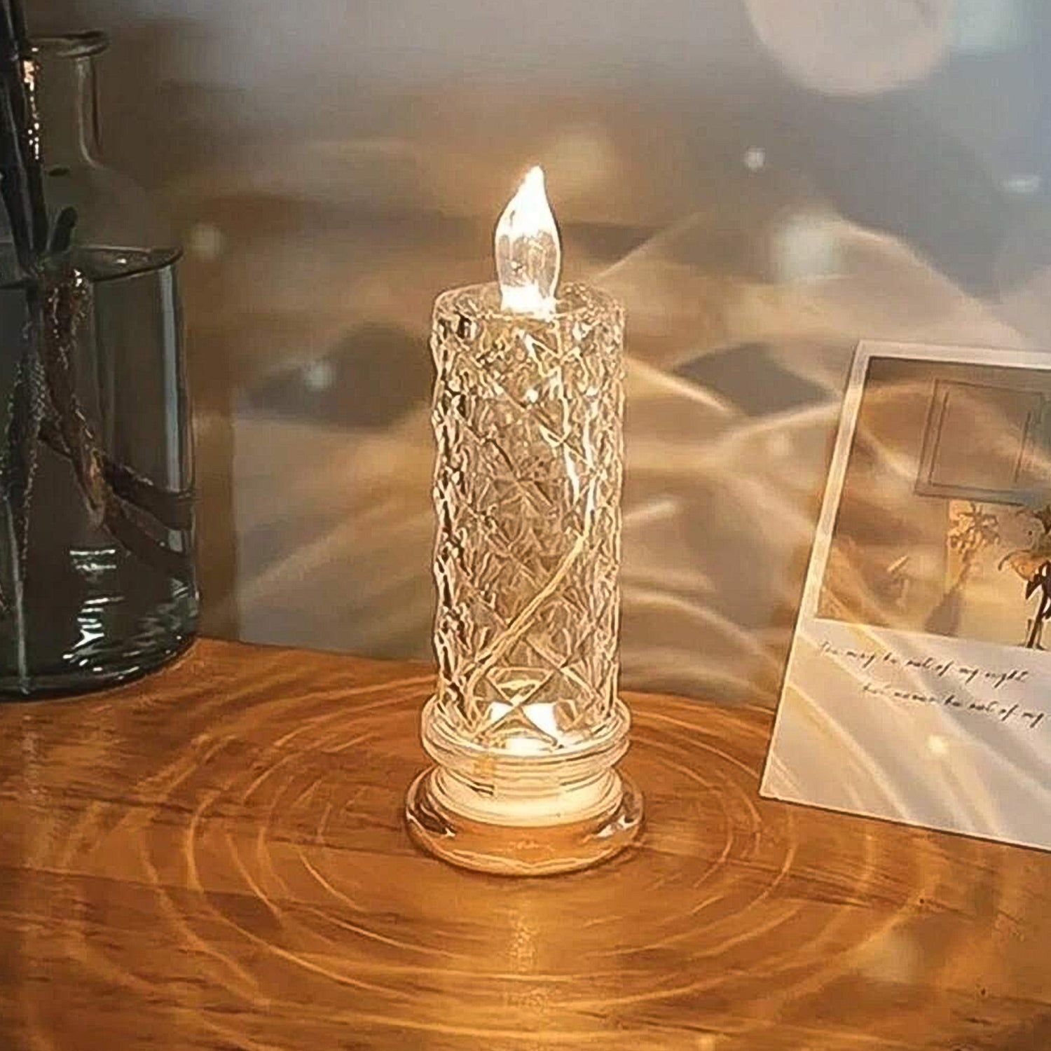 6241 Rose Candles For Home Decoration Crystal Candle Lights - Springkart 