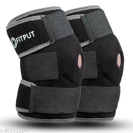 Knee Brace with Side Stabilizers & Patella Gel Pads Pair Free Size - Springkart 