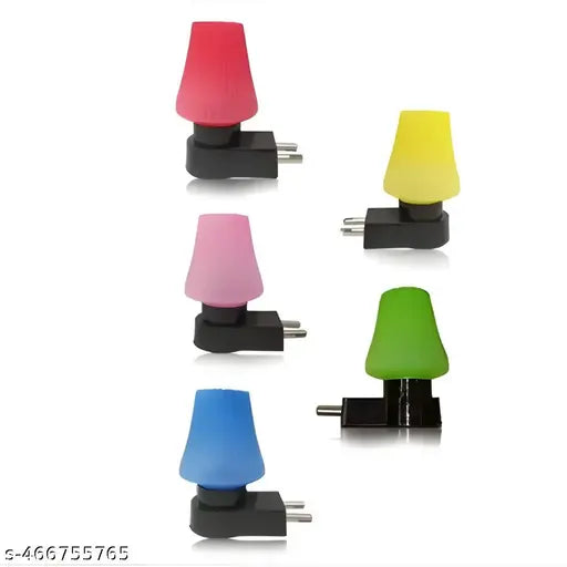 Energy saving Home Decor 0.5 Watt Home Decorative Night Lamp Combo set Pack of 5 (Color Multicolor)