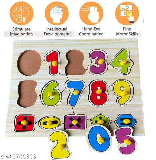 PackOf2 Small Alphabets Matching Puzzle Board With Picture and 0to9 Numbers Counting Puzzle