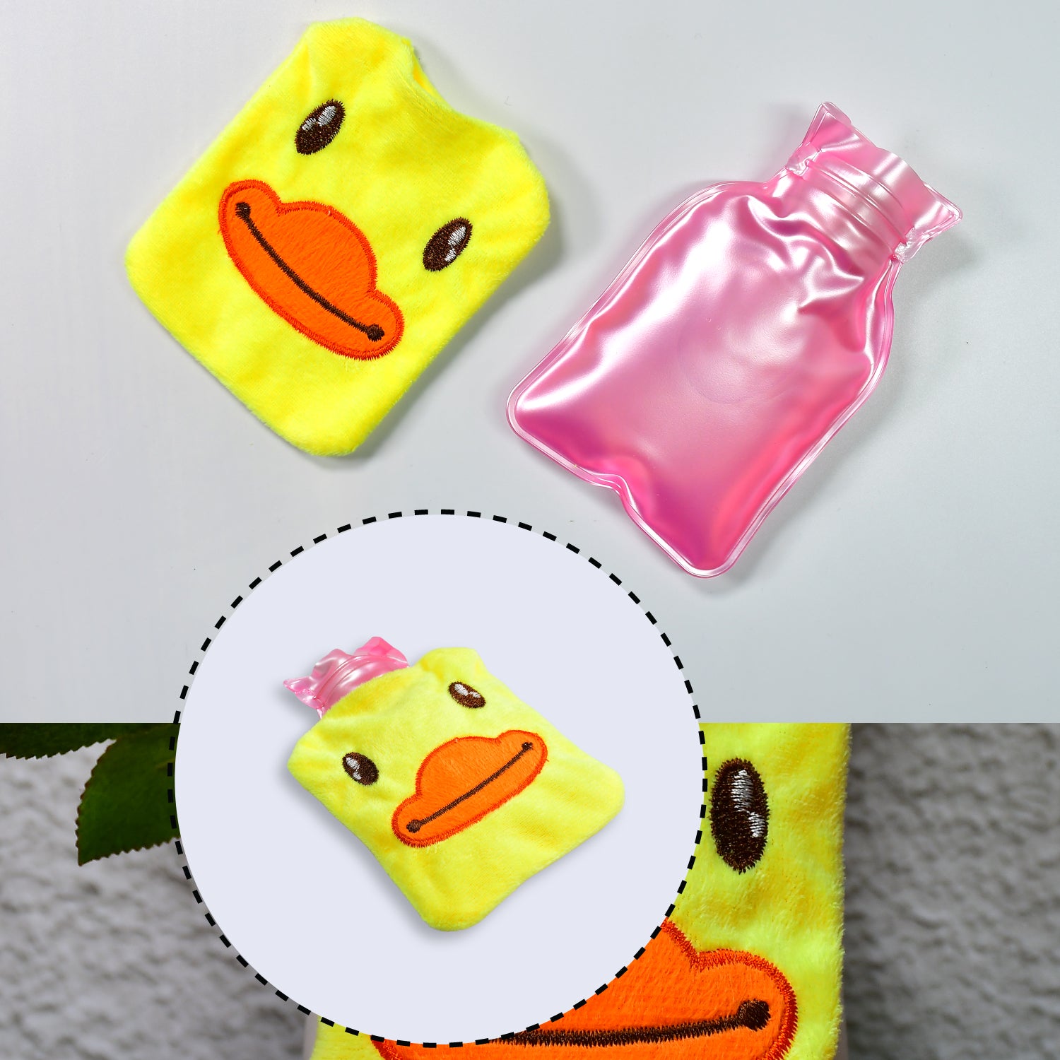 6511 Yellow Duck Small Hot Water Bag With Cover For Pain Relief Neck Shoulder Pain And Hand Feet Warmer Menstrual Cramps. - Springkart 