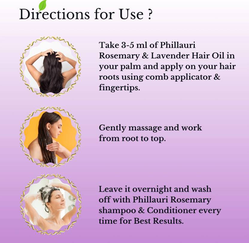 Phillauri Rosemary with Lavender oil, shampoo and conditioner with Fragrant Goodness  (3 Items in the set)