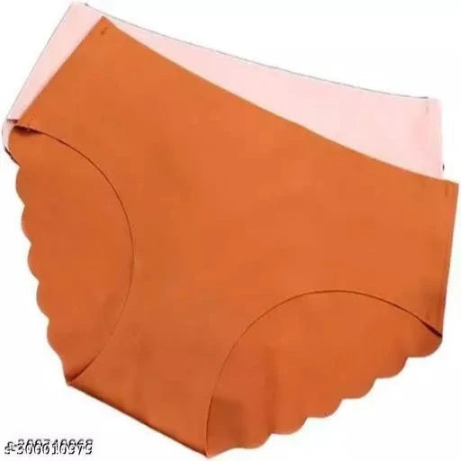Pack of 3-Womens Ice Silk Seamless Panties Hipster Briefs Ladies Innerwear Medium Waist Soft and Breathable - Springkart 
