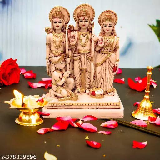 Marble Finish Ram Darbar Statue Murti Lord Ram Darbar Idol, Hanuman Statue - Springkart 