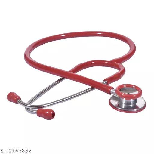 Super Deluxe Red Regular Acoustic Stethoscope Dual Head for doctors and medical students - Springkart 