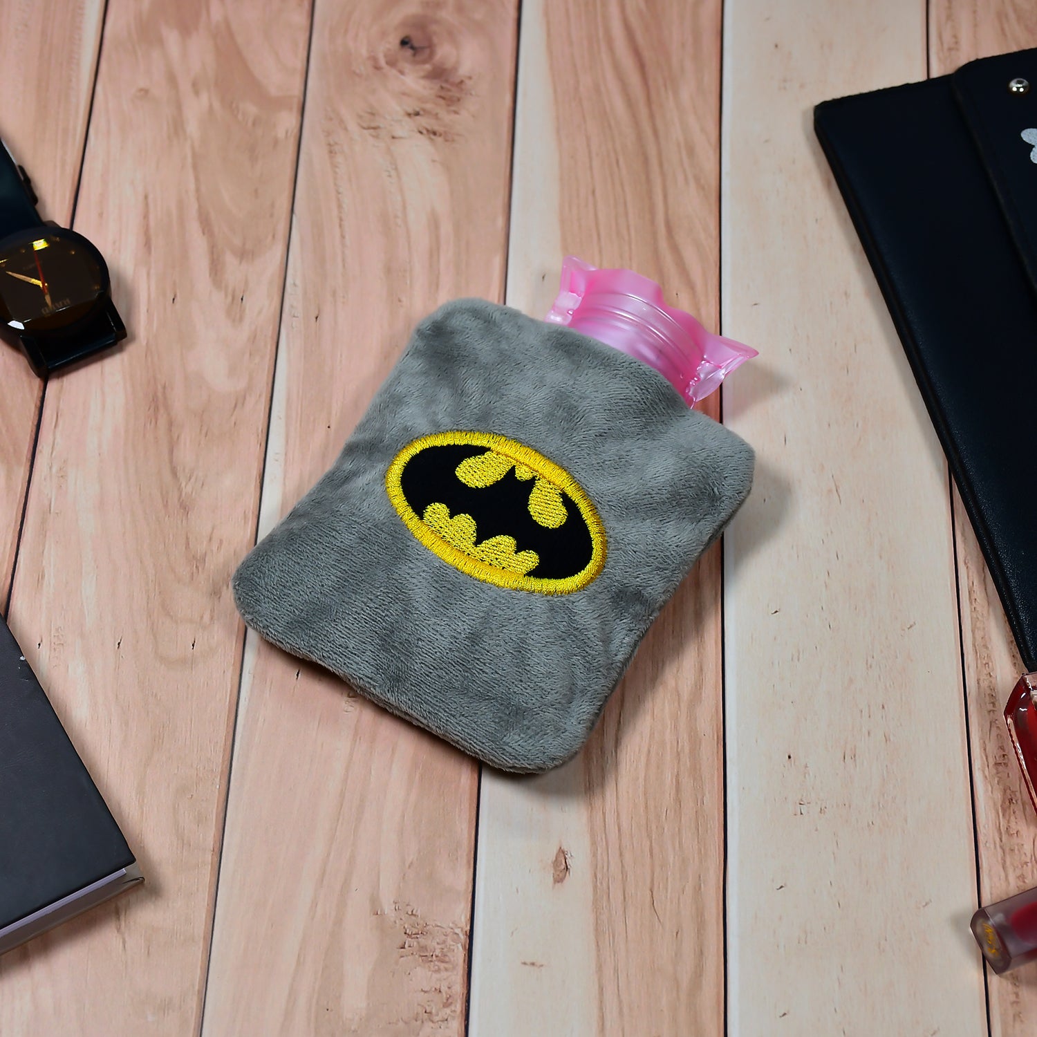 6505 Batman Small Hot Water Bag With Cover For Pain Relief Neck Shoulder Pain And Hand Feet Warmer Menstrual Cramps. - Springkart 