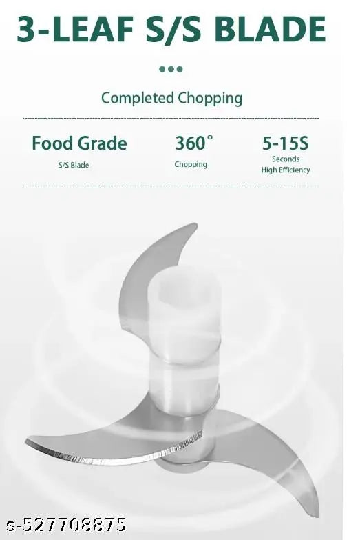 Electroculus Rechargeable Mini Electric Chopper, Food Grade Bowl, Stainless Steel Blades, 300 ML, color- Oxford Blue.