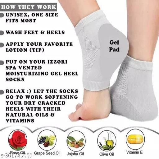 Silicone Gel Moisturized With Oil Infused, Soft Cotton Heel Socks Used For Winter Summer - Springkart 