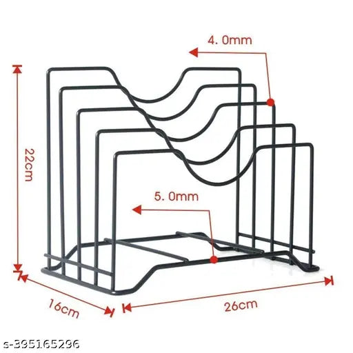 Multifuntion Kitchen Cabinet Organizer Rack: Pots, Pans, Lids, Cutting Boards & Utensils