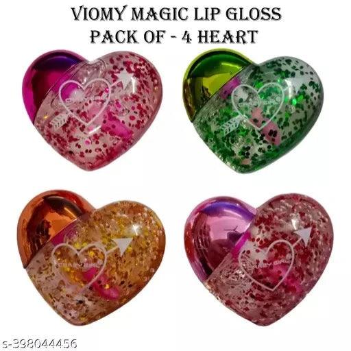 Lipgloss Moisturizing Lip Gloss Tint For Chapped Lips In Cute Heart Shaped Packaging - PACK OF 4 - Springkart 