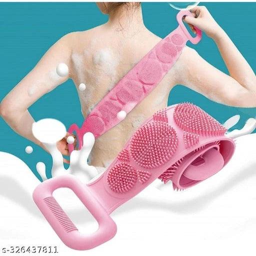 Silicone Body Back Scrubber Double Side Bathing Brush for Skin Deep Cleaning Massage, - Springkart 